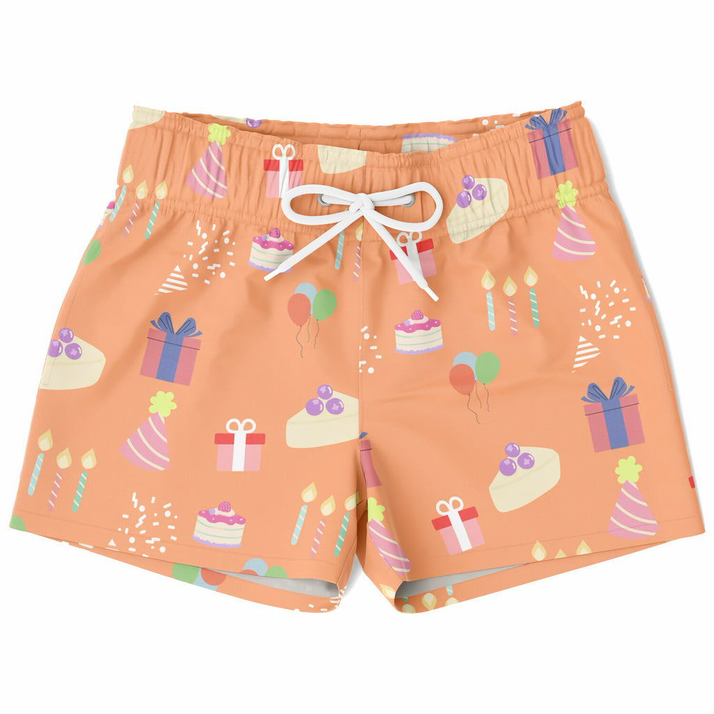 Boys Birthday Party Orange Quick Drying Swim Trunks