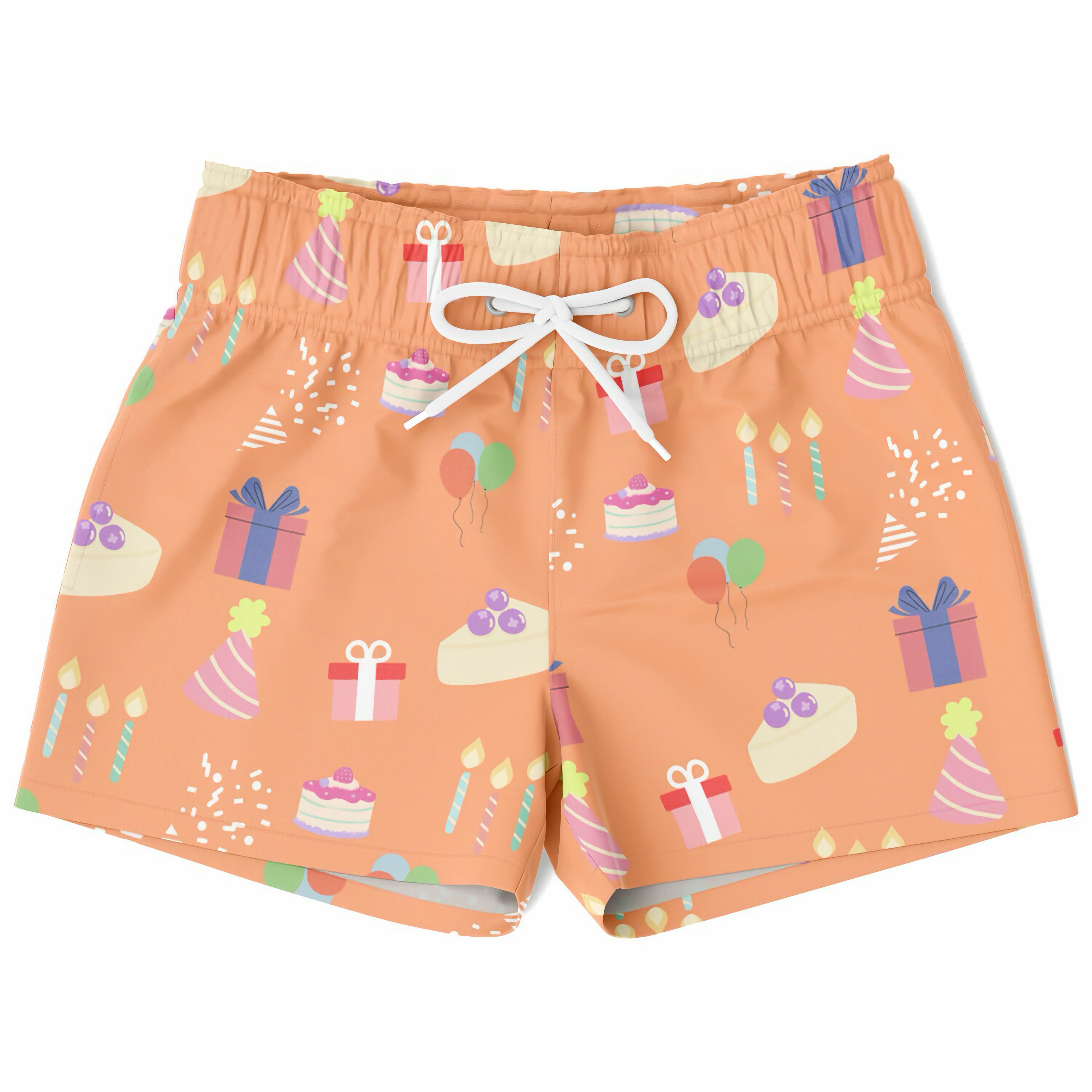 Boys Birthday Party Orange Quick Drying Swim Trunks