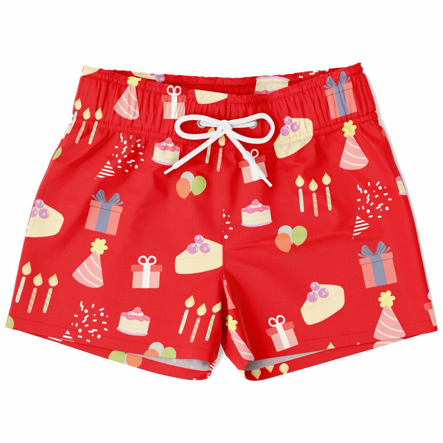 Boys Birthday Party Red Quick Drying Swim Trunks