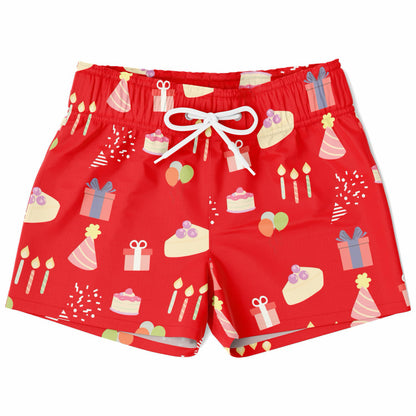 Boys Birthday Party Red Quick Drying Swim Trunks