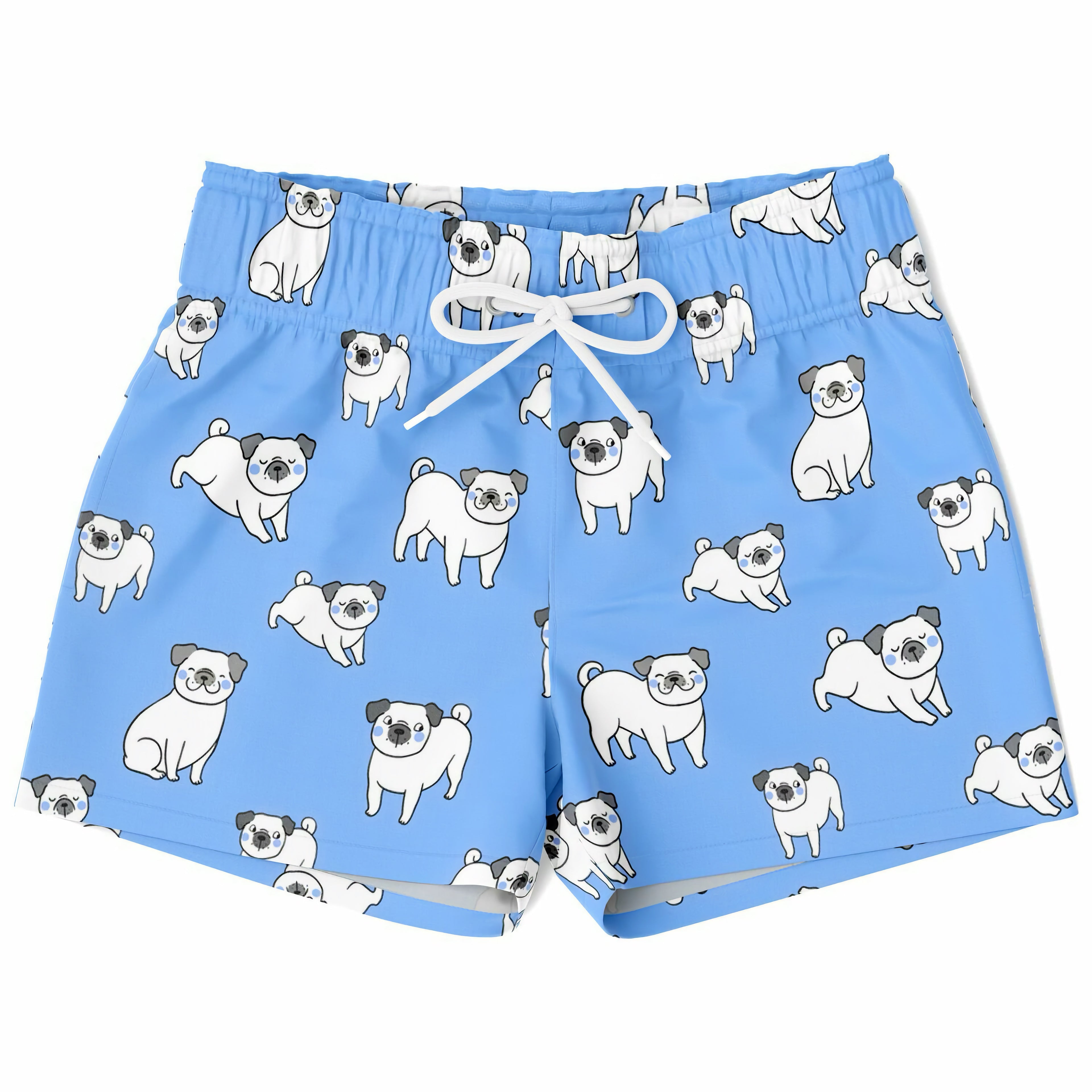 Boys Blue Pug Quick Drying Swim Trunks