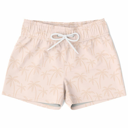Boys Light Peach Palm Tree Quick Drying Swim Trunks