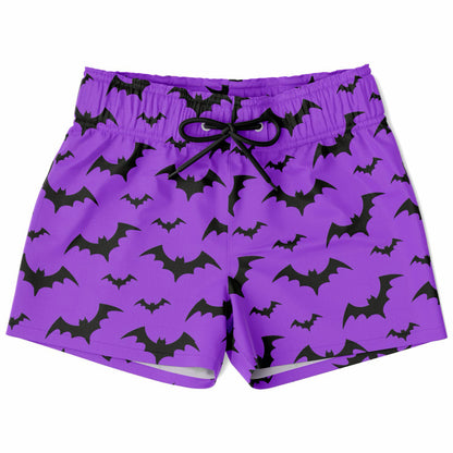 Boys Purple Bats Halloween Quick Drying Swim Trunks
