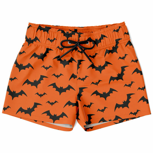 Boys Orange Bats Halloween Quick Drying Swim Trunks