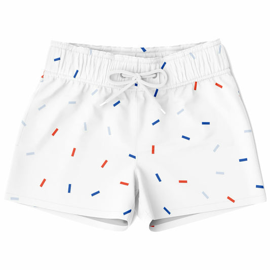 Boys Red White & Blue Confetti Quick Drying Swim Trunks