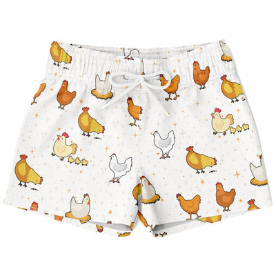 Boys Chicken Pattern Quick Drying Swim Trunks