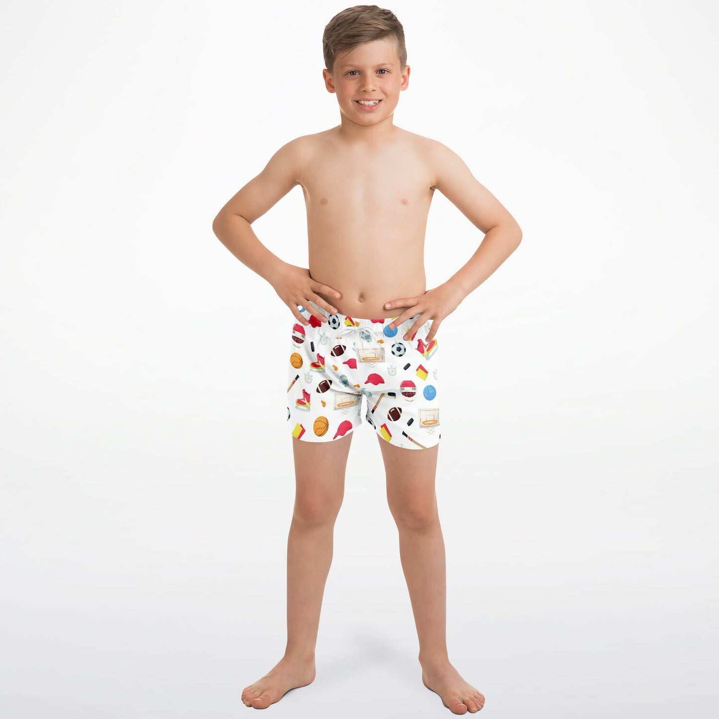 Boys Sports-Themed Quick Drying Swim Trunks