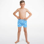 Boys Blue Snowflake Christmas Quick Drying Swim Trunks