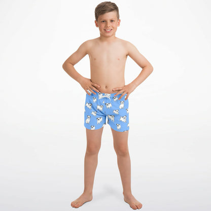 Boys Blue Pug Quick Drying Swim Trunks