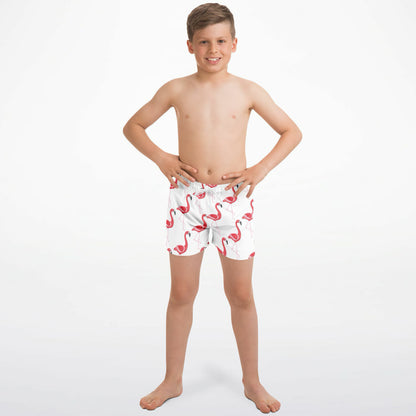 Boys Pink Flamingo Quick Drying Swim Trunks