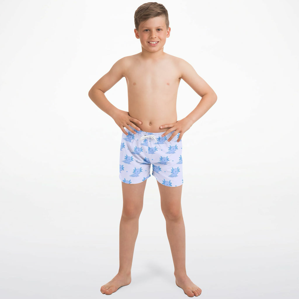 Boys Blue Axolotl Quick Drying Swim Trunks