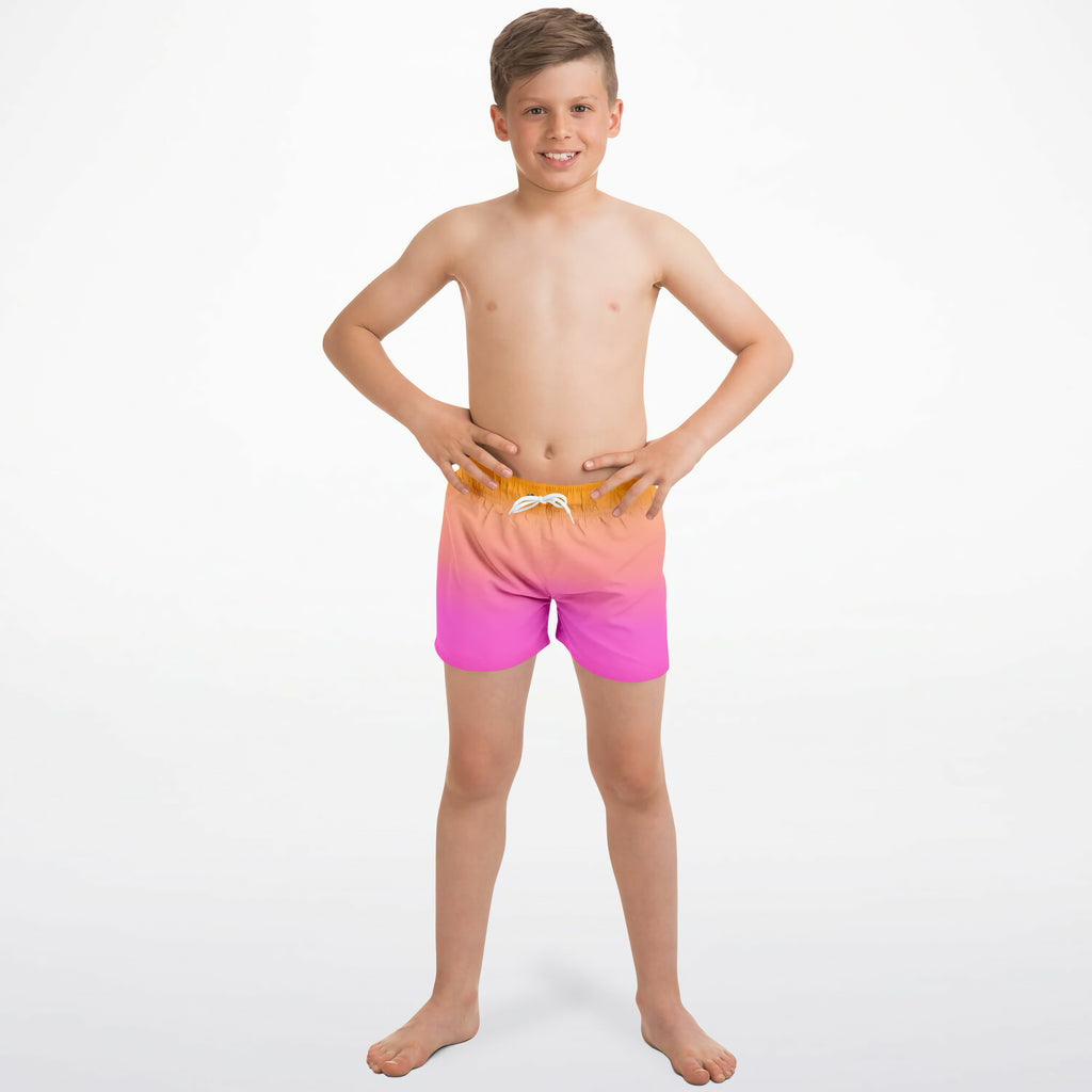 Boys Sunset Ombre Quick Drying Swim Trunks