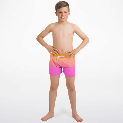 Boys Sunset Ombre Quick Drying Swim Trunks