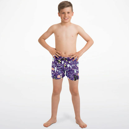 Boys Spooky Halloween Quick Drying Swim Trunks