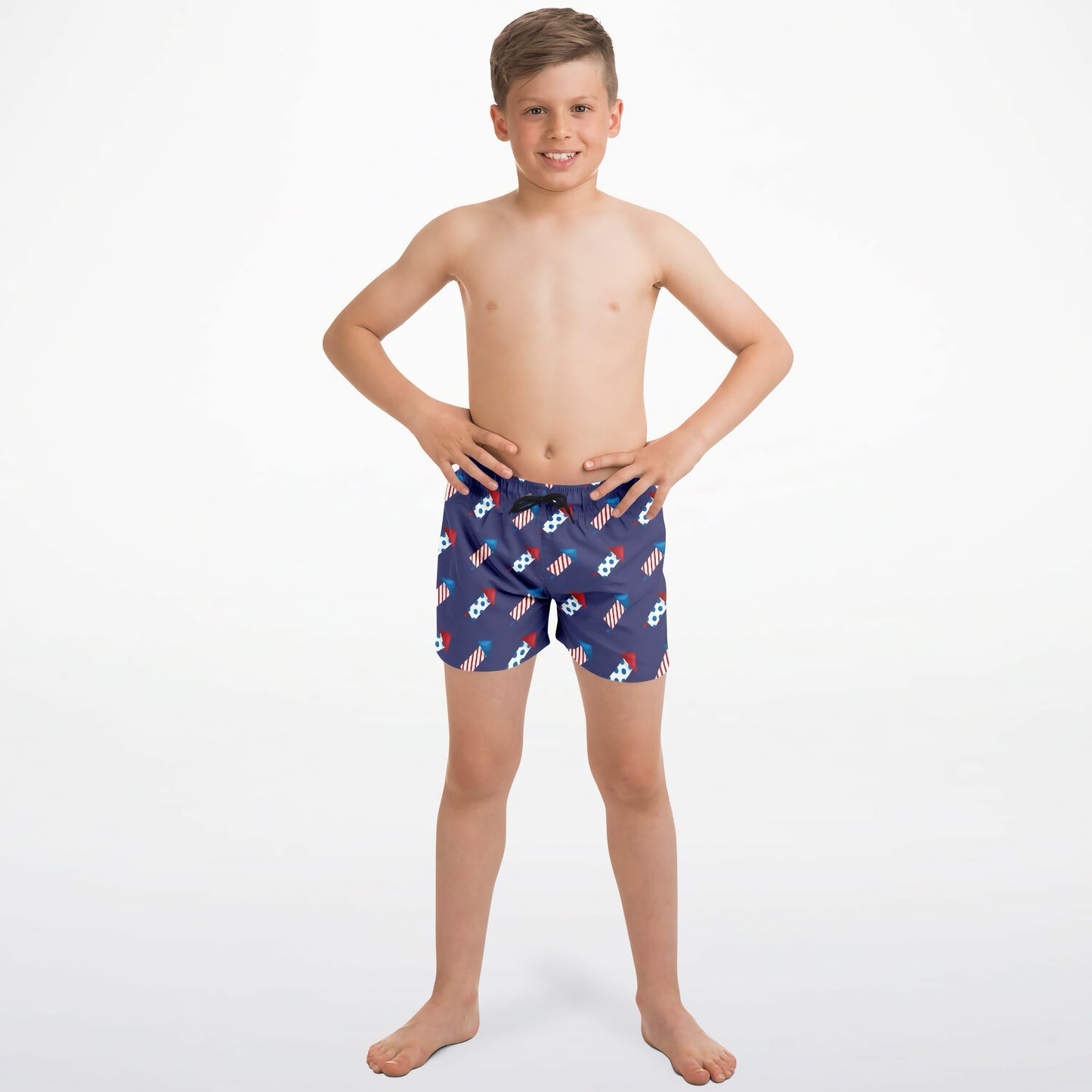 Boys Firework Rocket Quick Drying Swim Trunks