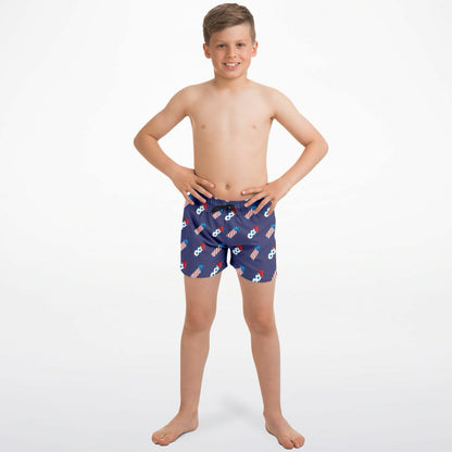 Boys Firework Rocket Quick Drying Swim Trunks