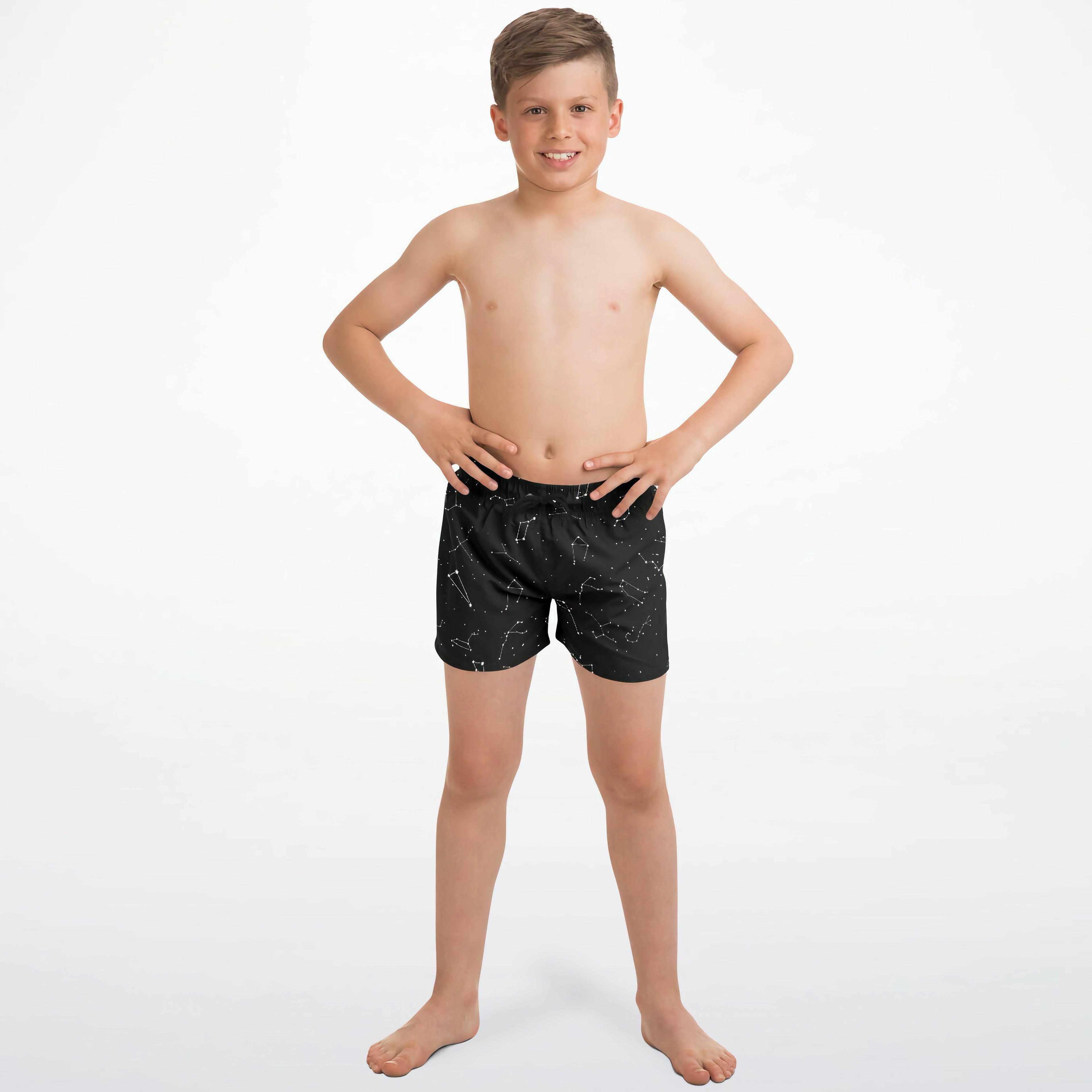 Boys Realistic Constellations Quick Drying Swim Trunks
