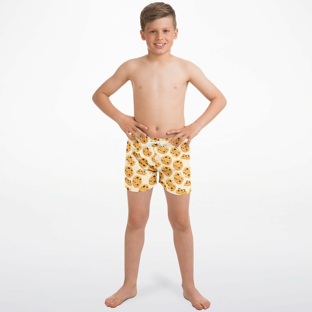 Boys Chocolate Chip Cookies Quick Drying Swim Trunks