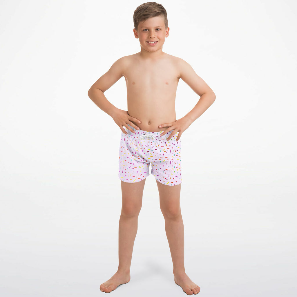 Boys Colorful Sprinkles Quick Drying Swim Trunks