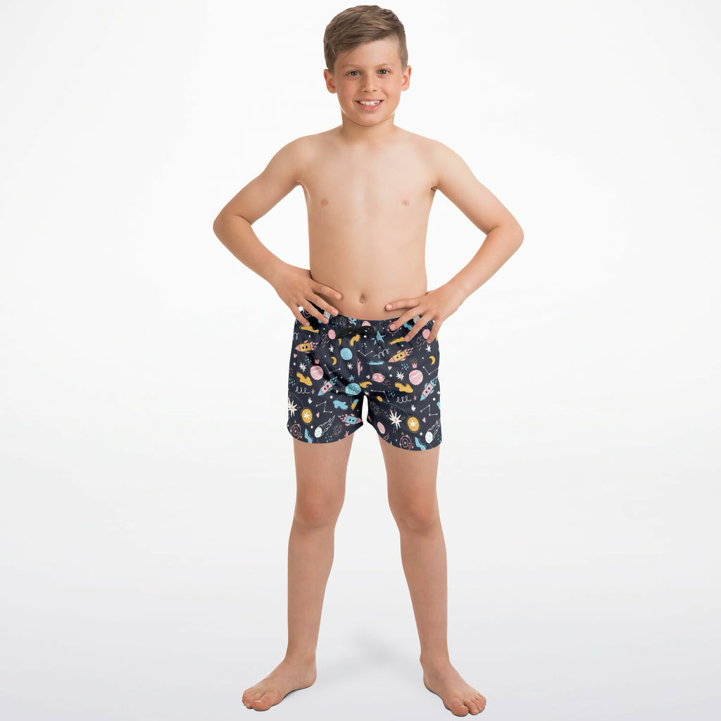 Boys Outer Space Quick Drying Swim Trunks