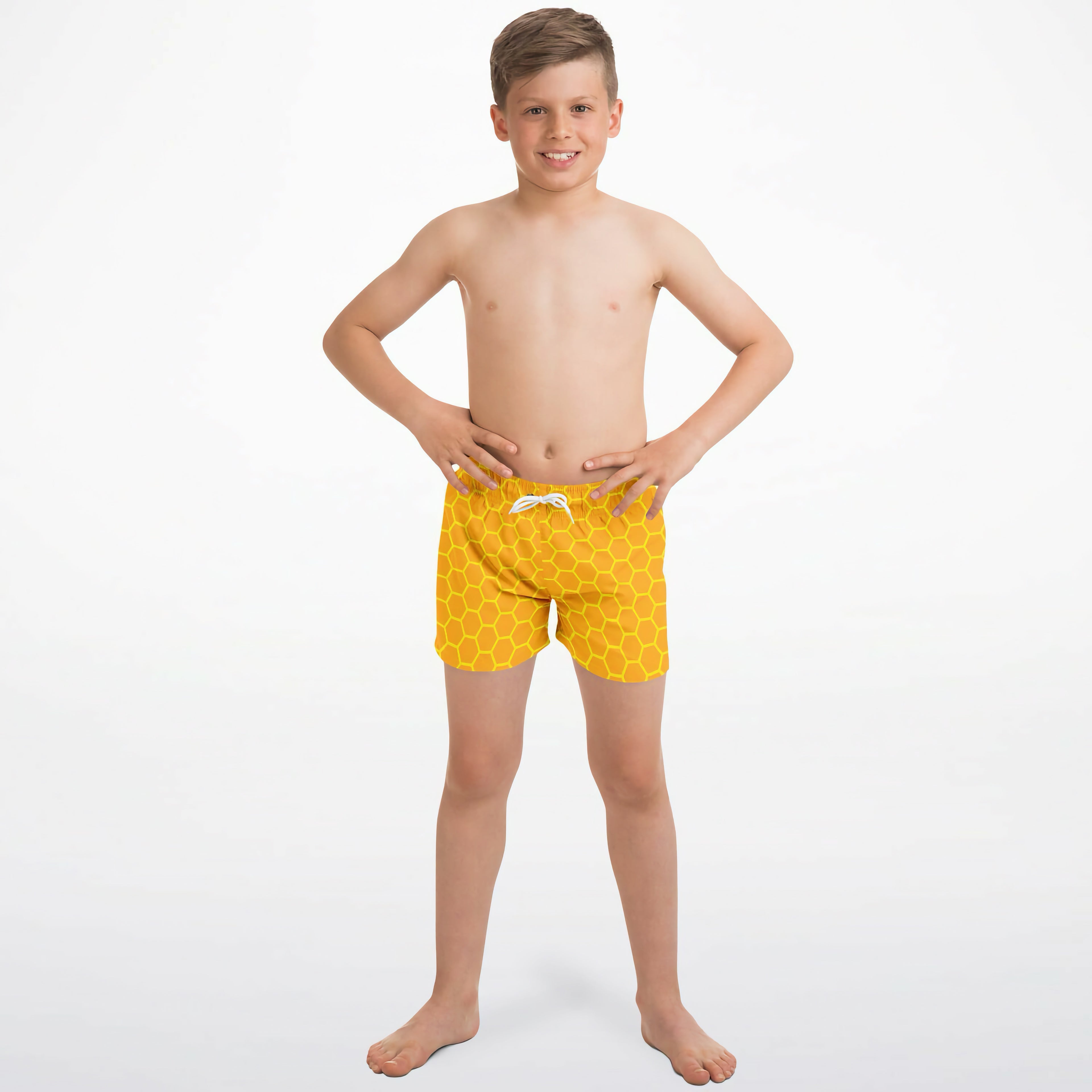 Boys Honeycomb Quick Drying Swim Trunks