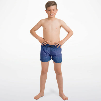 Boys Realistic Galaxy Quick Drying Swim Trunks