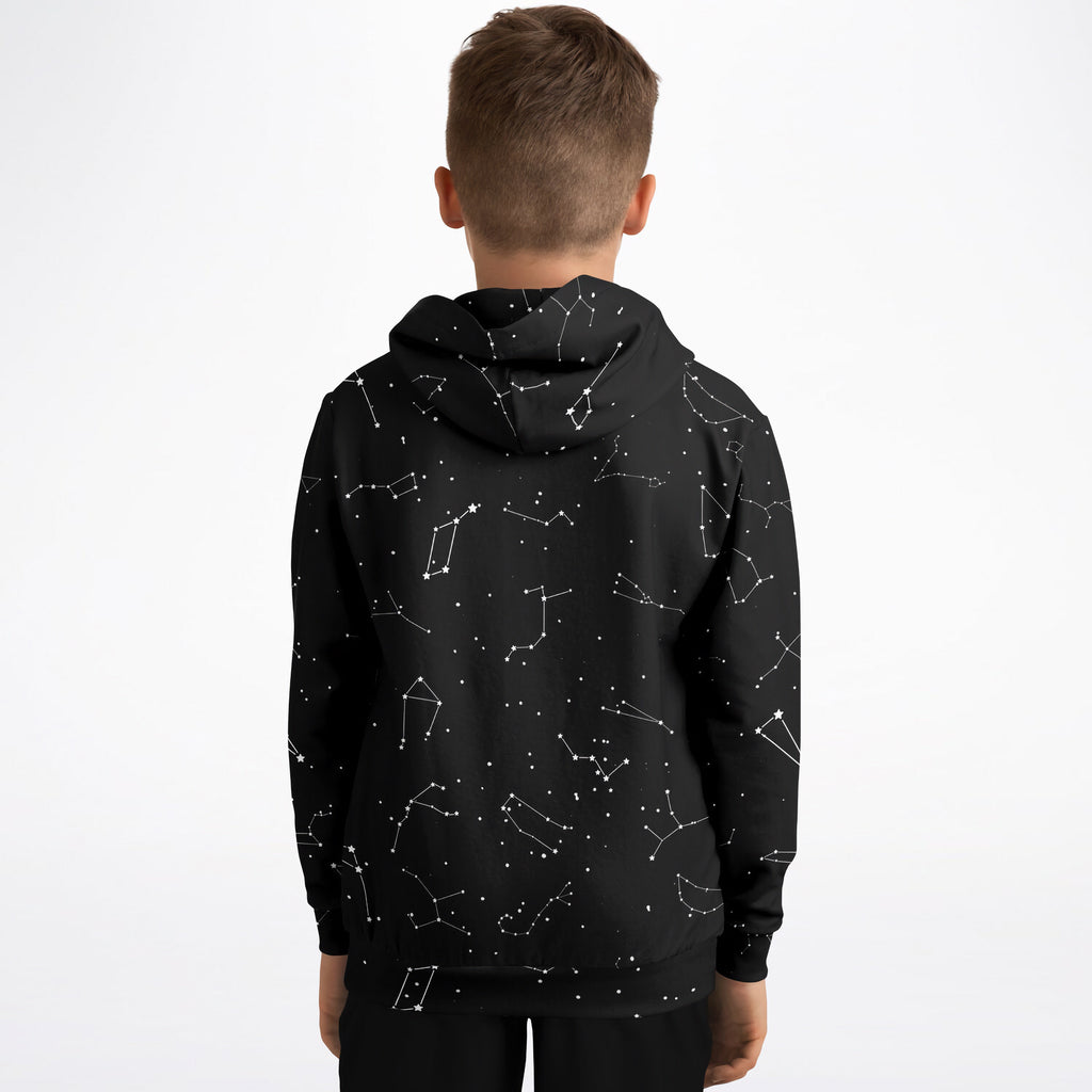 Kids Realistic Constellations Hoodie – Cozy Cotton Fleece or Lightweight Sports Fabric