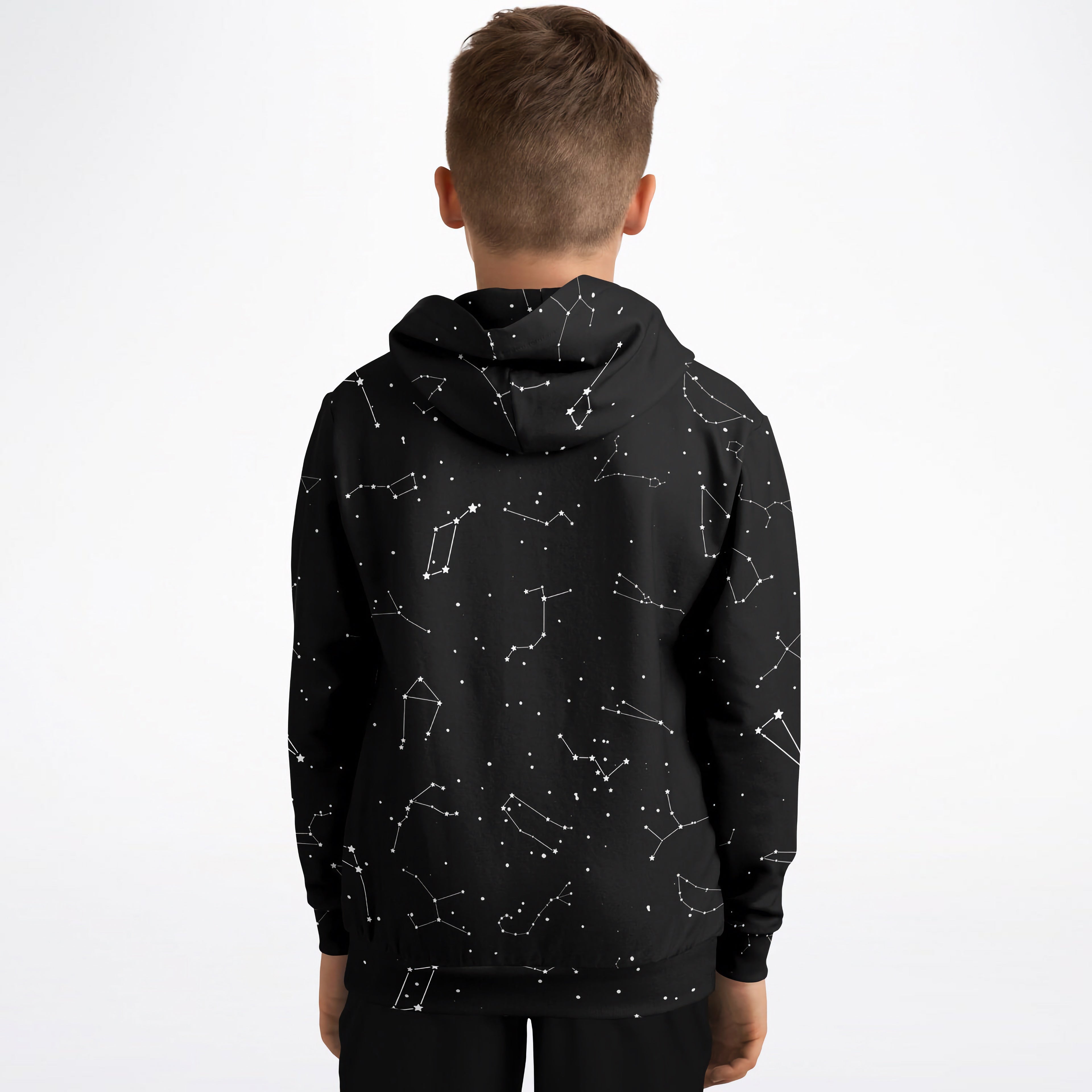 Kids Realistic Constellations Hoodie – Cozy Cotton Fleece or Lightweight Sports Fabric