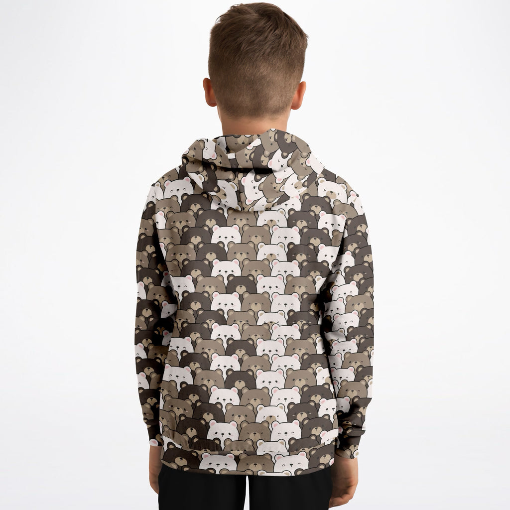 Kids Bear Face Hoodie – Ultra Comfy & Stretchy, Cozy Fleece or Lightweight Sports Fabric, Double-Layer Hood & Kangaroo Pocket