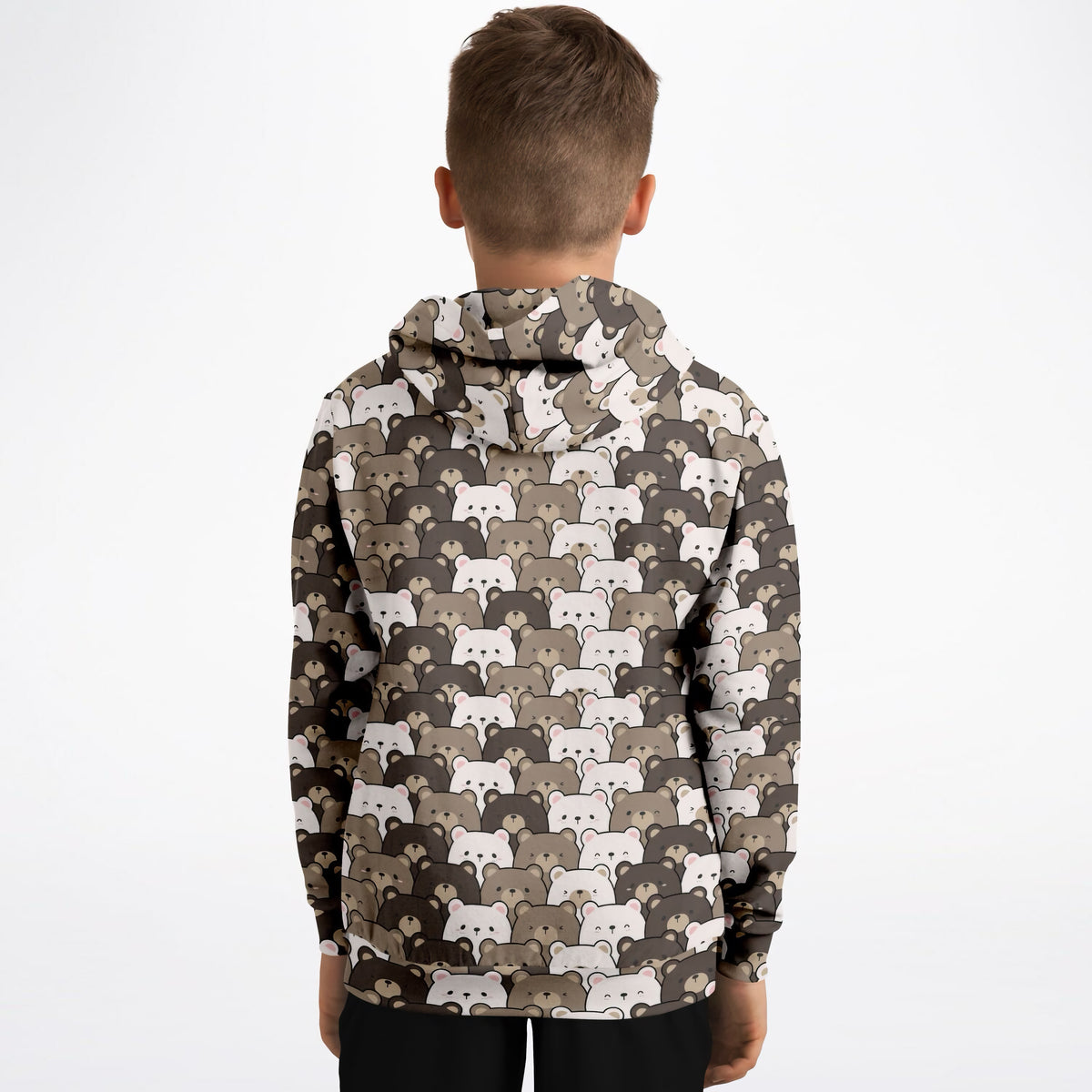 Kids Bear Face Hoodie – Ultra Comfy & Stretchy, Cozy Fleece or Lightweight Sports Fabric, Double-Layer Hood & Kangaroo Pocket