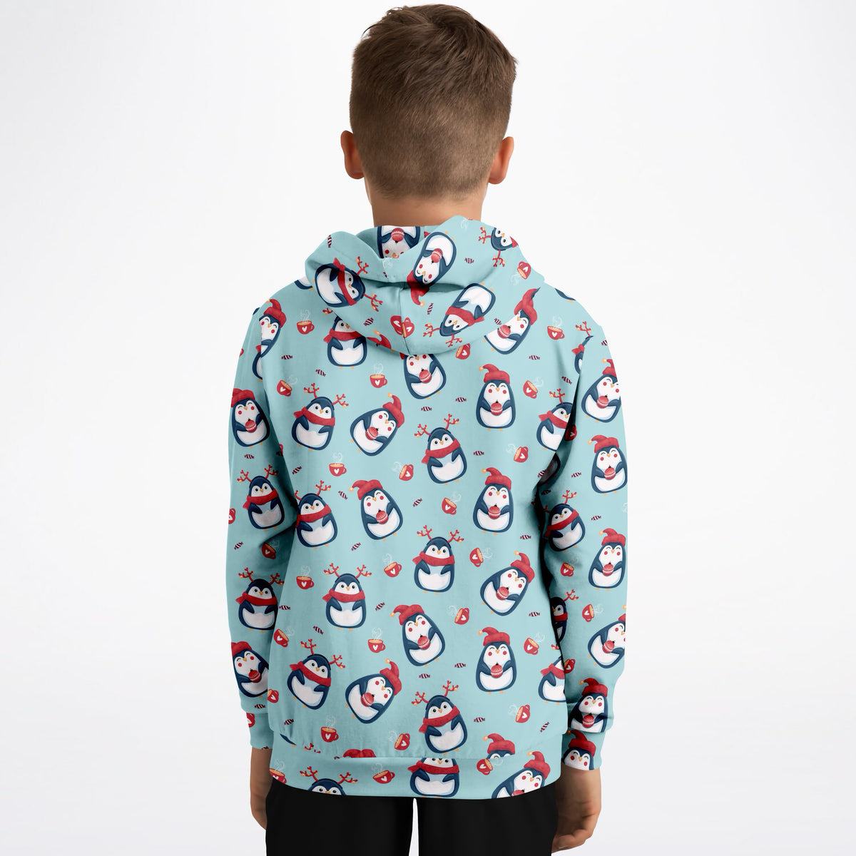 Kids Reindeer Penguin Hoodie – Ultra Comfy & Stretchy, Cozy Fleece or Lightweight Sports Fabric, Double-Layer Hood & Kangaroo Pocket