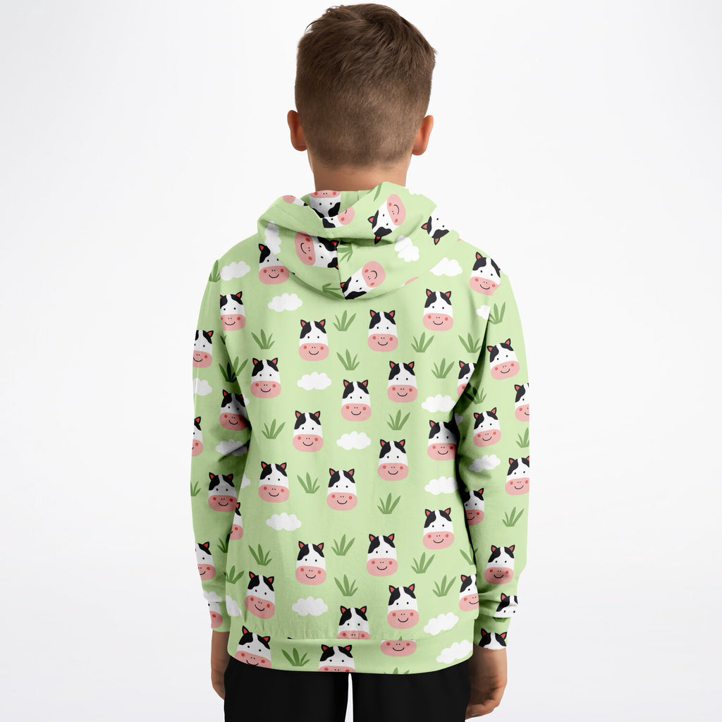 Kids Cow Hoodie – Ultra Comfy & Stretchy, Cozy Fleece or Lightweight Sports Fabric, Double-Layer Hood & Kangaroo Pocket