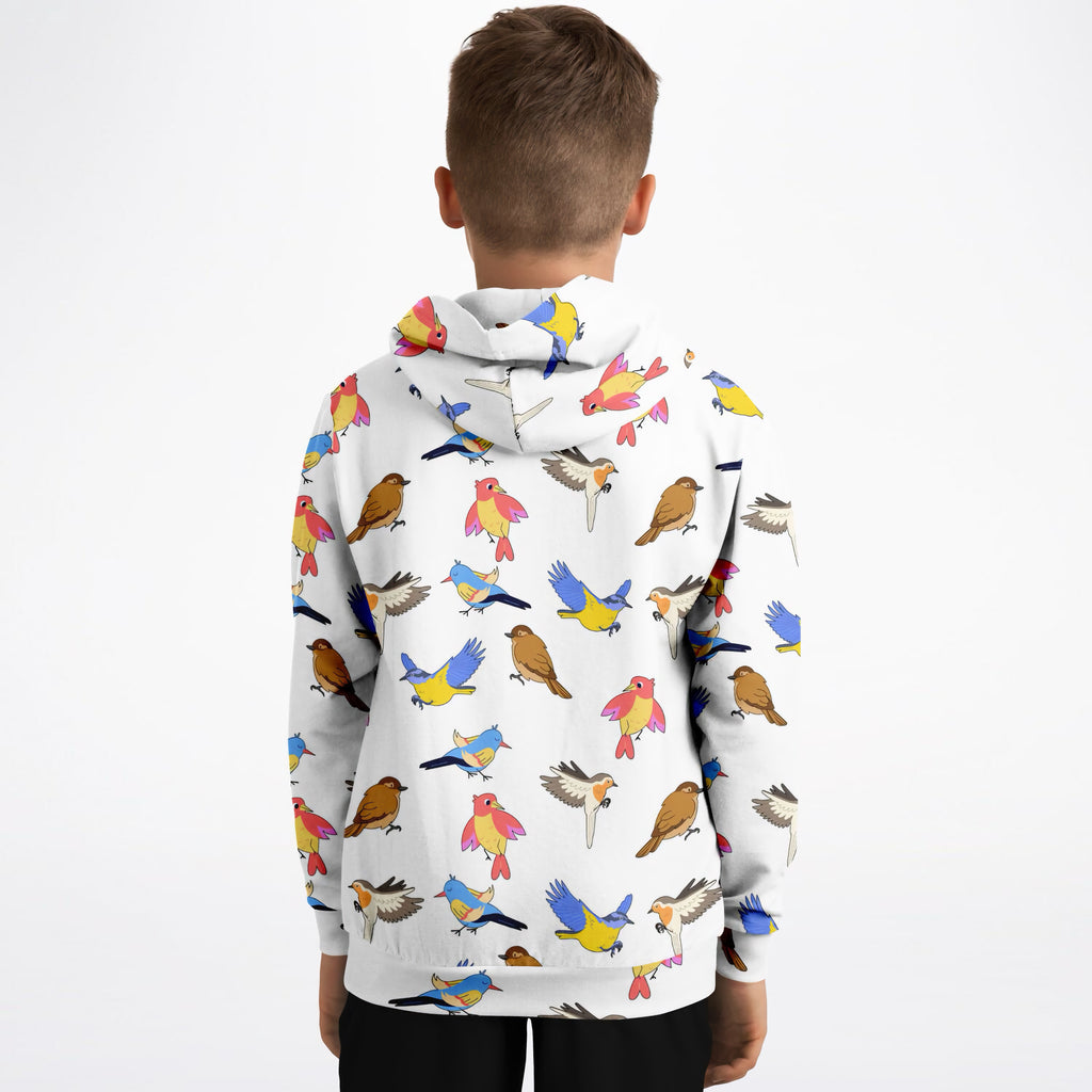 Kids Colorful Bird Hoodie – Ultra Comfy & Stretchy, Cozy Fleece or Lightweight Sports Fabric, Double-Layer Hood & Kangaroo Pocket