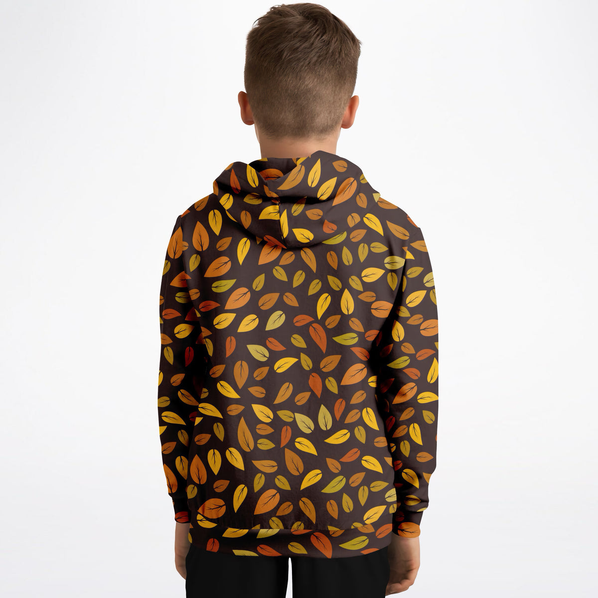 Kids Fall Autumn Leaves Hoodie – Ultra Comfy & Stretchy, Cozy Fleece or Lightweight Sports Fabric, Double-Layer Hood & Kangaroo Pocket