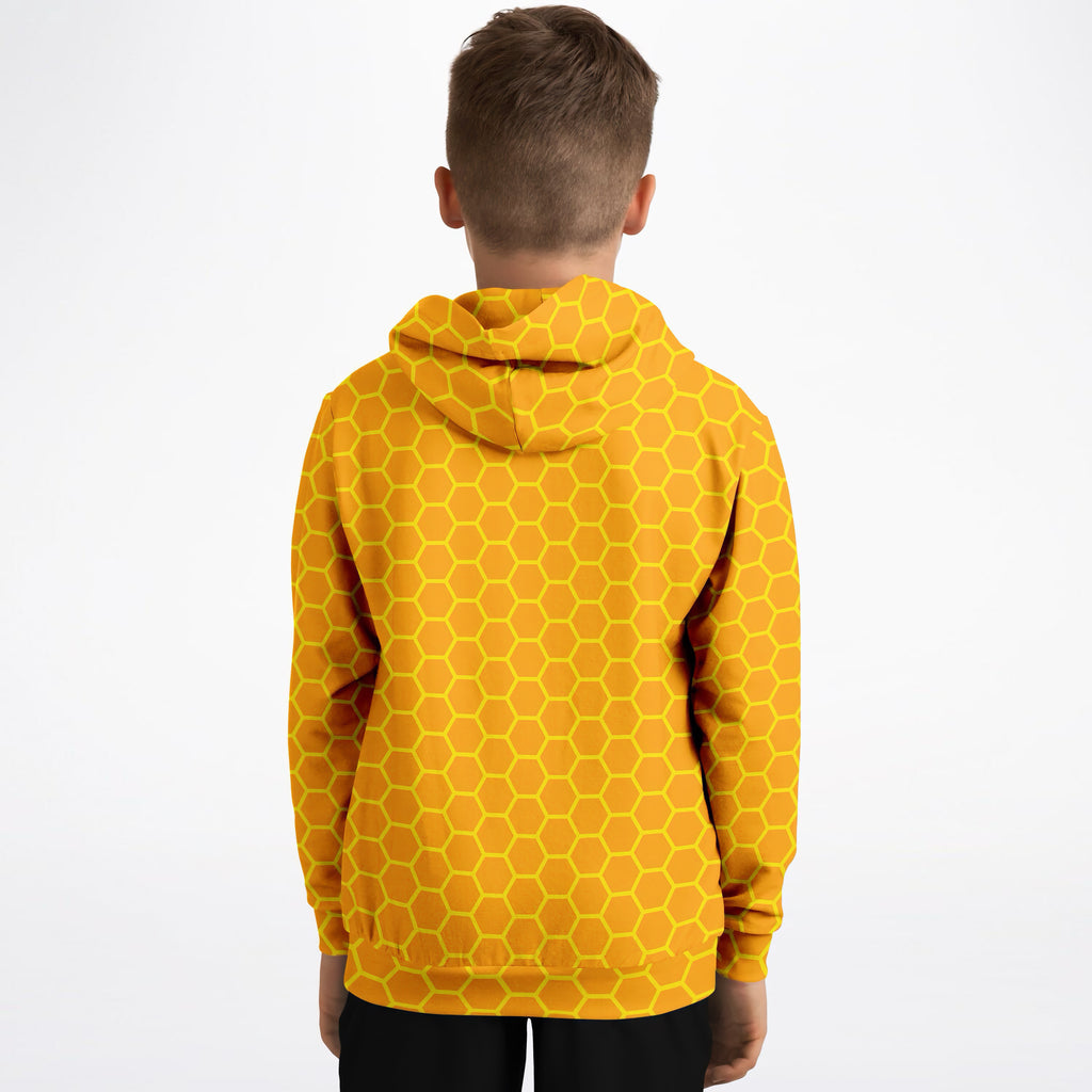 Kids Honeycomb Hoodie – Ultra Comfy & Stretchy, Cozy Fleece or Lightweight Sports Fabric, Double-Layer Hood & Kangaroo Pocket