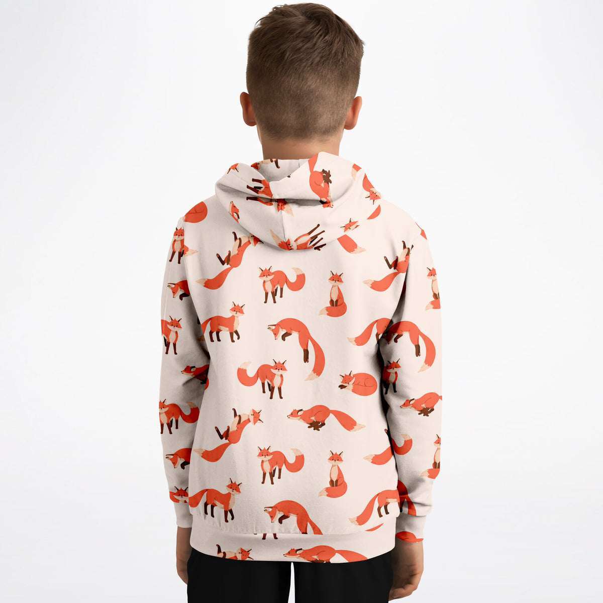Kids Orange Fox Hoodie – Ultra Comfy & Stretchy, Cozy Fleece or Lightweight Sports Fabric, Double-Layer Hood & Kangaroo Pocket