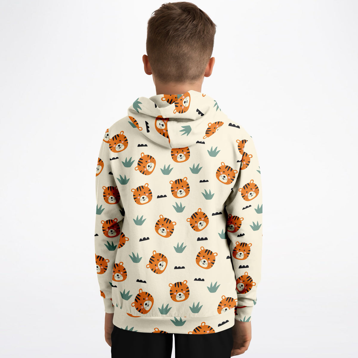 Kids Cute Orange Tiger Hoodie – Ultra Comfy & Stretchy, Cozy Fleece or Lightweight Sports Fabric, Double-Layer Hood & Kangaroo Pocket