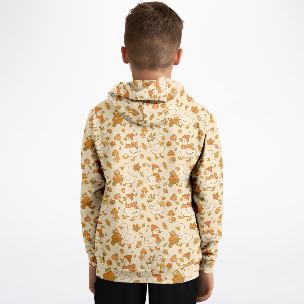 Kids Autumn Goose Hoodie – Ultra Comfy & Stretchy, Cozy Fleece or Lightweight Sports Fabric, Double-Layer Hood & Kangaroo Pocket