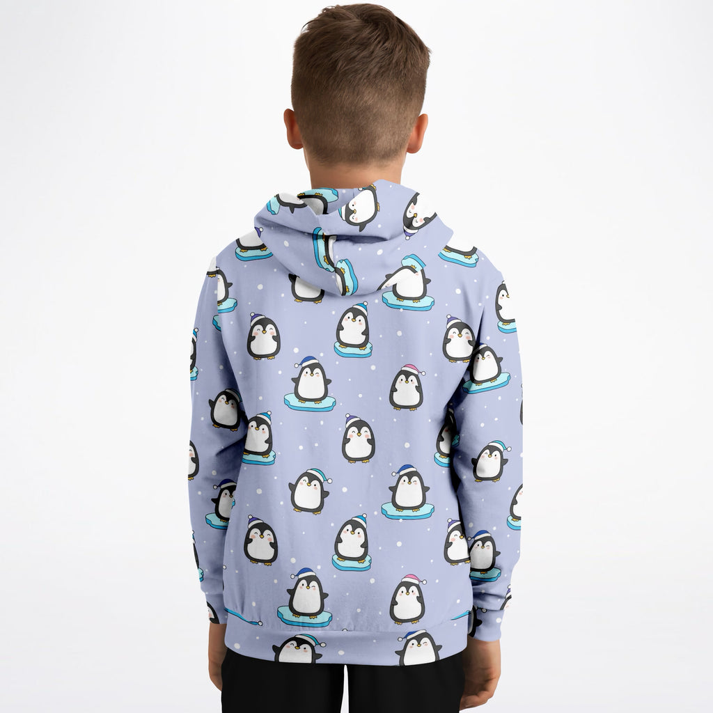 Kids Winter Penguin Hoodie – Ultra Comfy & Stretchy, Cozy Fleece or Lightweight Sports Fabric, Double-Layer Hood & Kangaroo Pocket