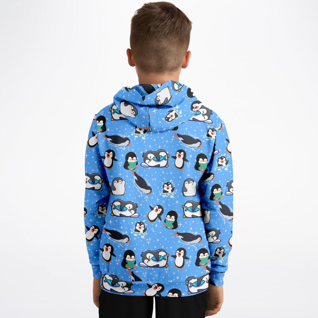 Kids Cute Penguin Hoodie – Ultra Comfy & Stretchy, Cozy Fleece or Lightweight Sports Fabric, Double-Layer Hood & Kangaroo Pocket