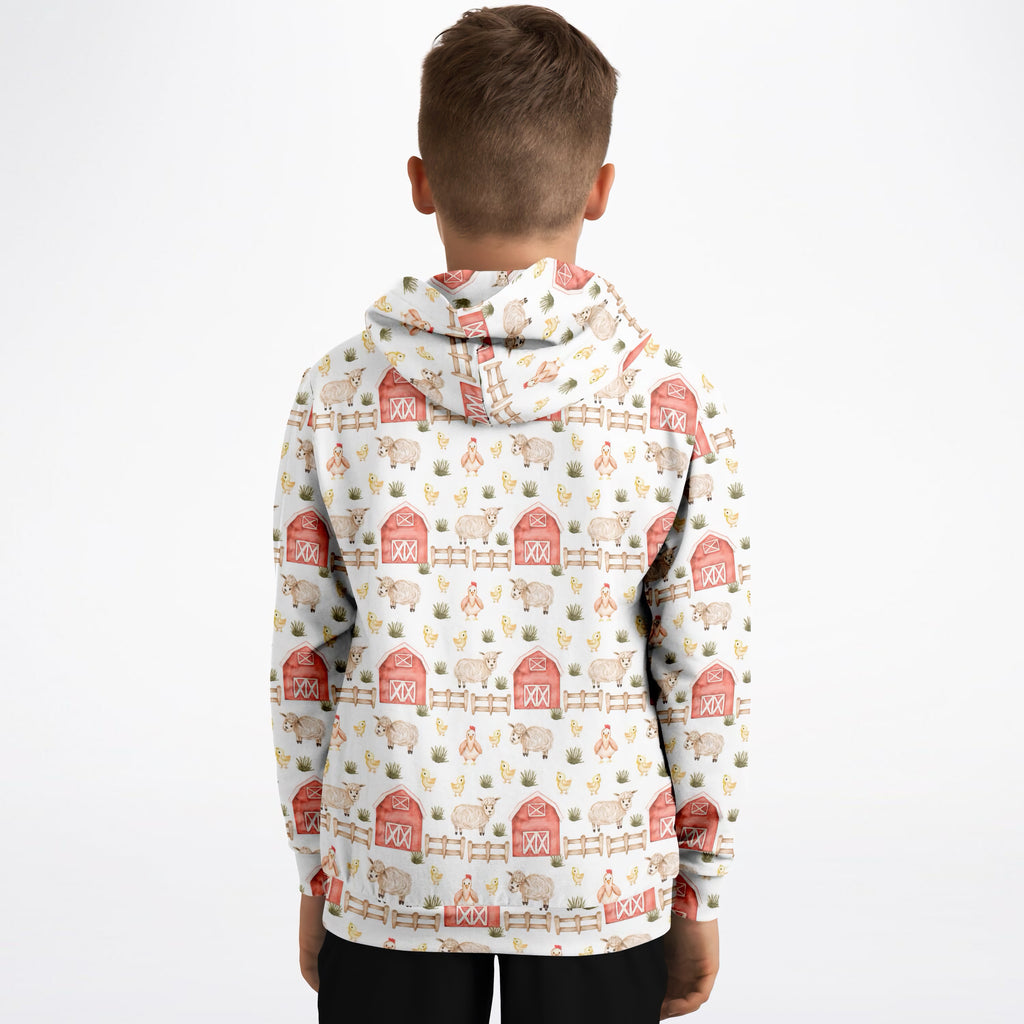 Kids Cute Farm Animal Hoodie – Ultra Comfy & Stretchy, Cozy Fleece or Lightweight Sports Fabric, Double-Layer Hood & Kangaroo Pocket