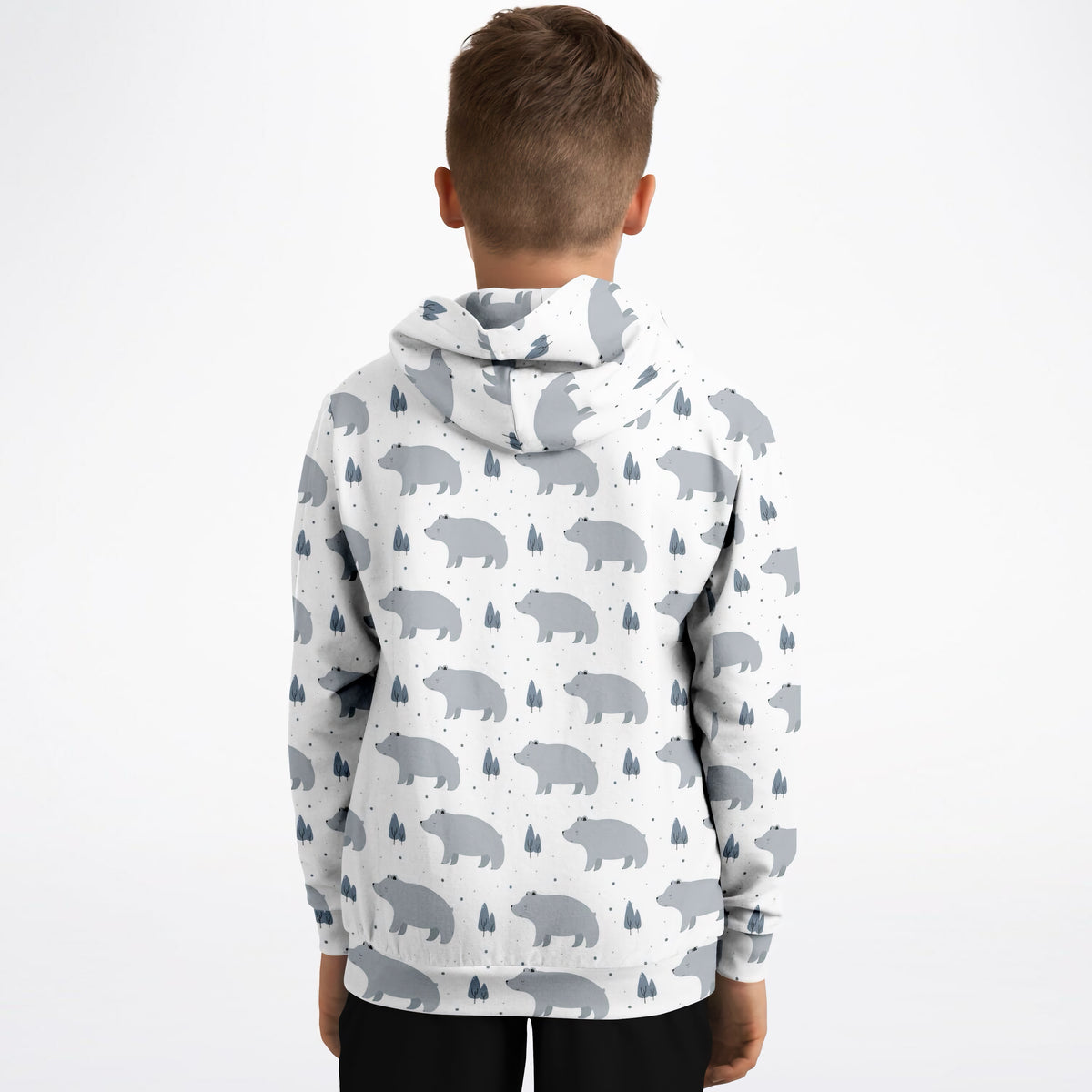 Kids Polar Bear Hoodie – Ultra Comfy & Stretchy, Cozy Fleece or Lightweight Sports Fabric, Double-Layer Hood & Kangaroo Pocket