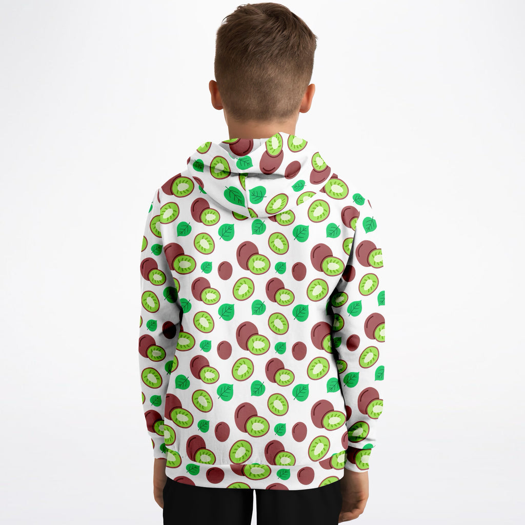 Kids Kiwi Fruit Hoodie – Ultra Comfy & Stretchy, Cozy Fleece or Lightweight Sports Fabric, Double-Layer Hood & Kangaroo Pocket