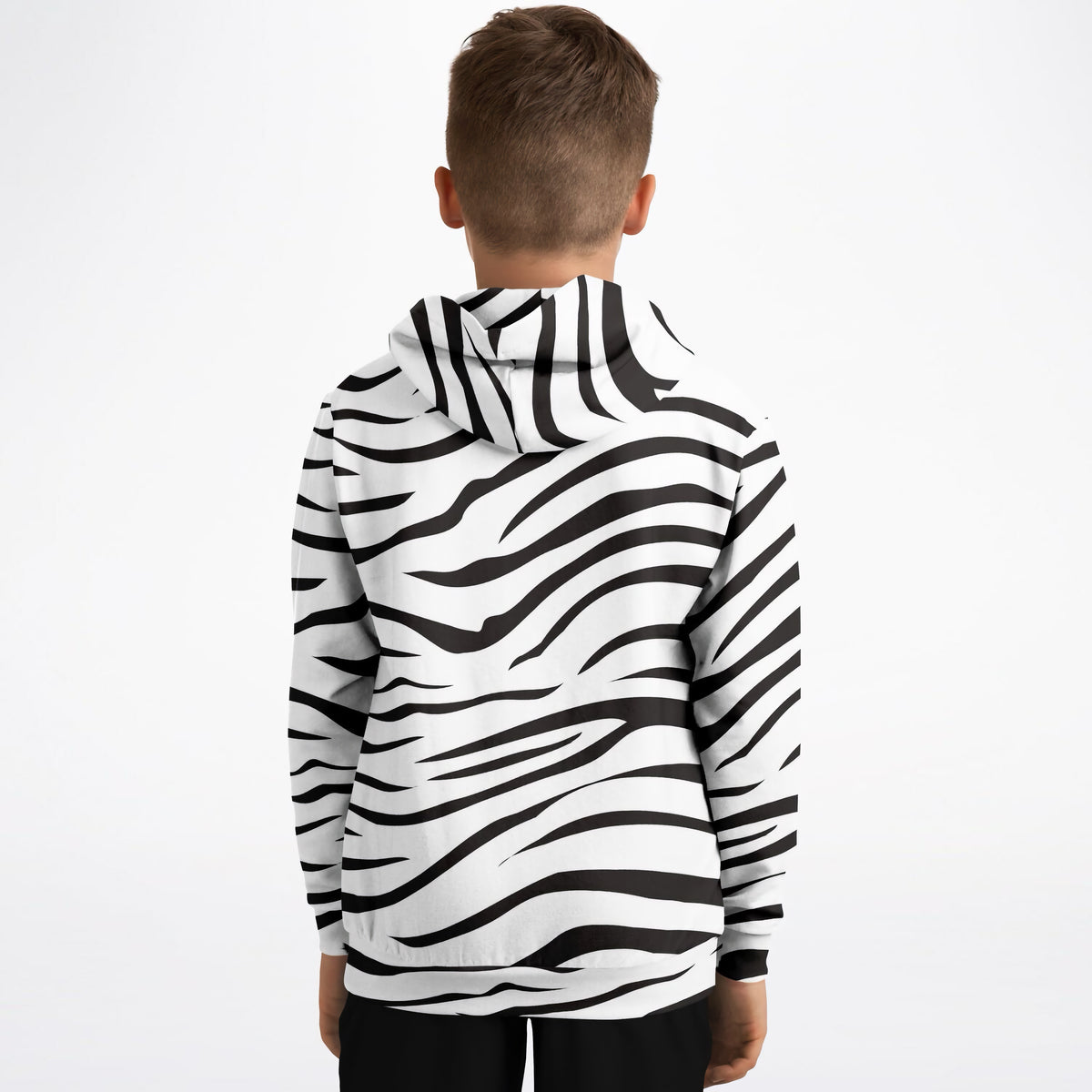 Kids Zebra Print Hoodie – Ultra Comfy & Stretchy, Cozy Fleece or Lightweight Sports Fabric, Double-Layer Hood & Kangaroo Pocket