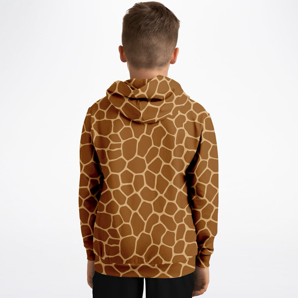 Kids Giraffe Print Hoodie – Ultra Comfy & Stretchy, Cozy Fleece or Lightweight Sports Fabric, Double-Layer Hood & Kangaroo Pocket