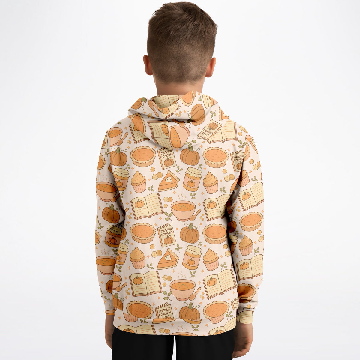 Kids Pumpkin Pie Themed Hoodie – Ultra Comfy & Stretchy, Cozy Fleece or Lightweight Sports Fabric, Double-Layer Hood & Kangaroo Pocket