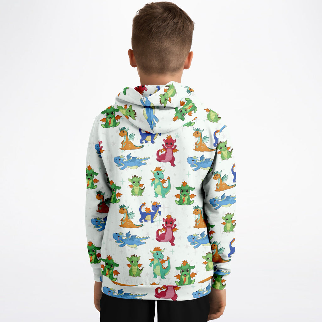 Kids Colorful Dragon Hoodie – Ultra Comfy & Stretchy, Cozy Fleece or Lightweight Sports Fabric, Double-Layer Hood & Kangaroo Pocket