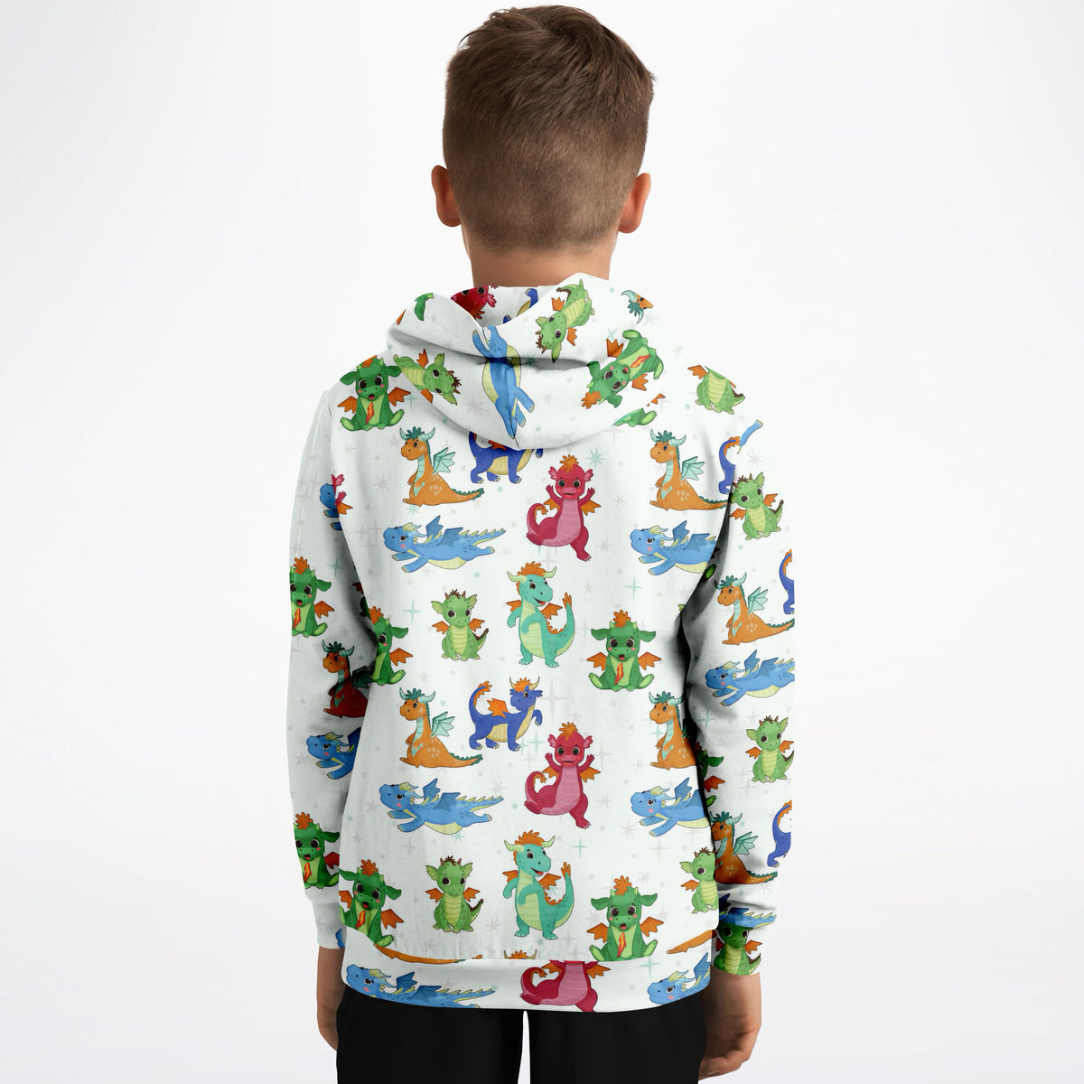 Kids Colorful Dragon Hoodie – Ultra Comfy & Stretchy, Cozy Fleece or Lightweight Sports Fabric, Double-Layer Hood & Kangaroo Pocket
