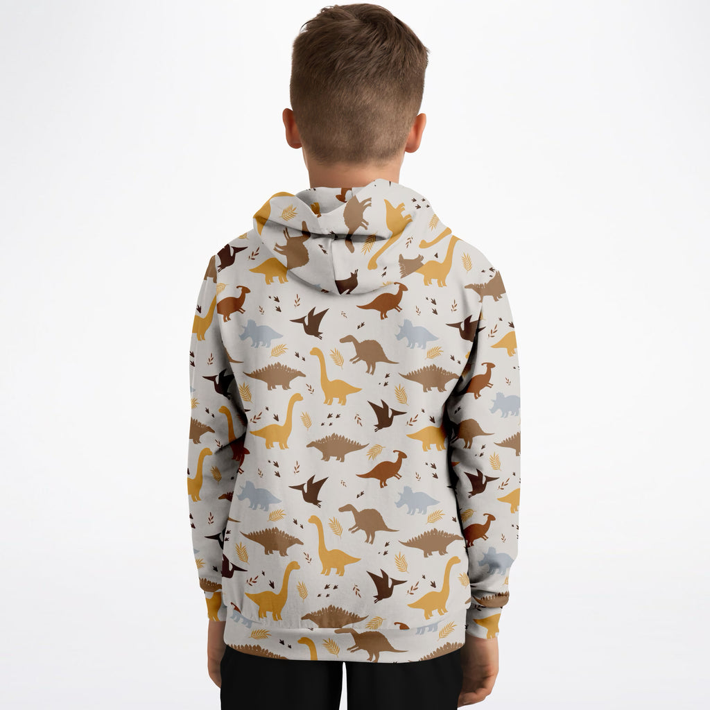 Kids Dinosaur Hoodie – Ultra Comfy & Stretchy, Cozy Fleece or Lightweight Sports Fabric, Double-Layer Hood & Kangaroo Pocket
