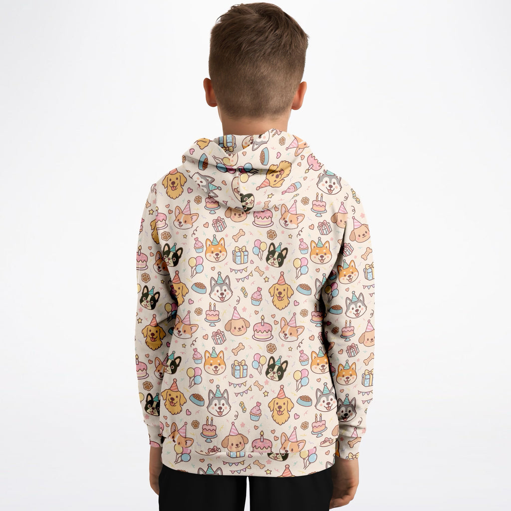 Kids Puppy Birthday Hoodie – Ultra Comfy & Stretchy, Cozy Fleece or Lightweight Sports Fabric, Double-Layer Hood & Kangaroo Pocket
